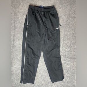 Vintage Umbro Track Pants Men’s Medium Black  Blue Logo Nylon Y2K Soccer
